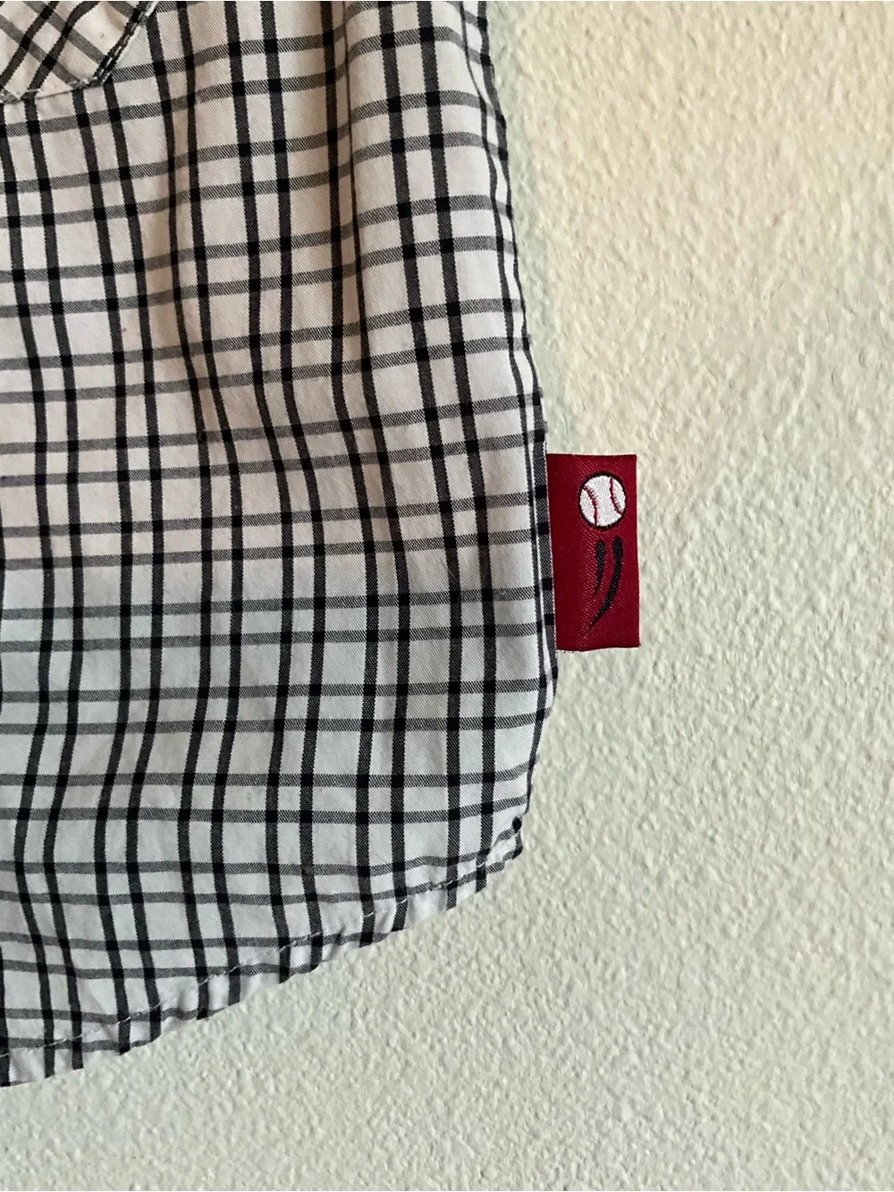 2005 Vintage Spring Training Gymboree Navy White Check Button-Down Shirt 6-12